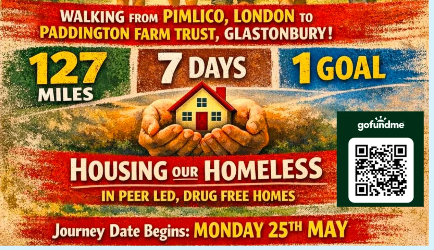 Walking from Pimlico, London to Paddington Farm Trust, Glastonbury!