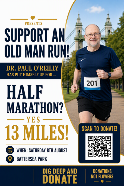 Paul's Half Marathon challenge poster